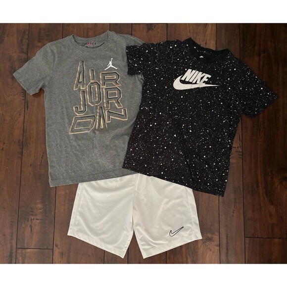 Air Jordan / Nike Youth Boys Two Piece Outfit White Shorts Set Size Youth Large - Picture 2 of 11